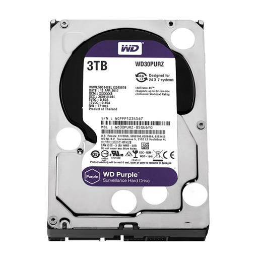 Wd 3Tb Purple 3.5’’ 64Mb Sata 6Gb/S 7/24 Wd30Purz