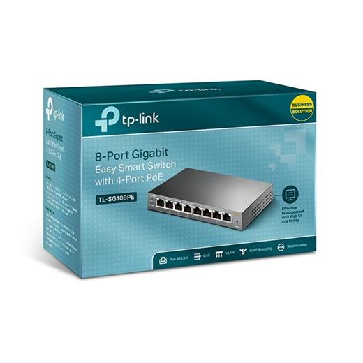 Tp-Link Tl-Sg108Pe Easy Smart 4 Port Poe Switch*