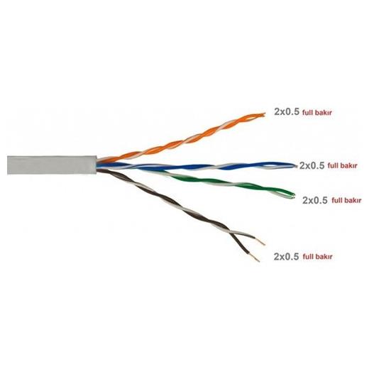 Hytech Hy-Cat500 305M Utp Cat5E Gri Kablo