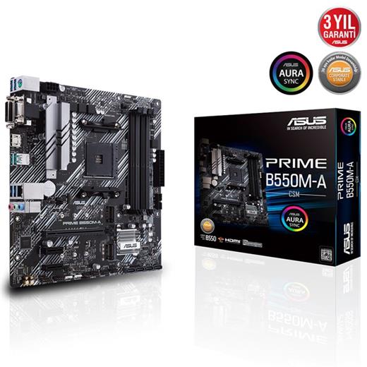 Asus Prime B550M-A/Csm Am4 Ryzen D4 Vga Dvi Hdmi 90Mb14I0-M0Eayc