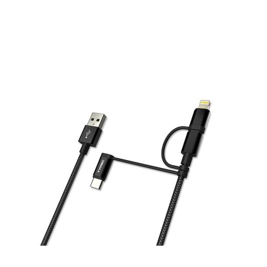Dwa0003 - Dexim 3 İn 1 Mfı Lisanslı 1.5Metre  Şarj Ve Senk. Kablo