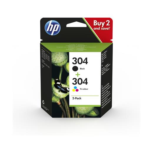 3Jb05Ae - Hp 3Jb05Ae Cmy Bk 2Li Combo Paket Mürekkep Kartuş (304)