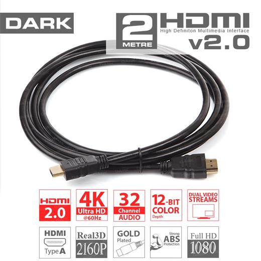 Dark Dk-Hd-Cv20L200 V2.0 2Mt, 4K / 3D, Ağ Destekli
