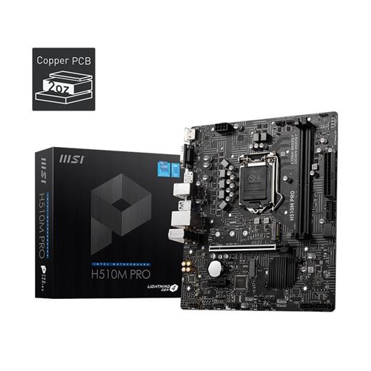 Msı H510M Pro-E 1200P Vga Hdmi Dp Usb3.2 H510M Pro-E