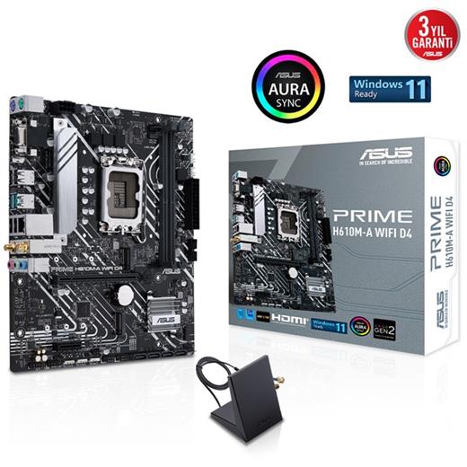 Asus Prime H610M-A Wifi D4 1700P Vga Hdmi Dp 90Mb1C80-M0Eay0