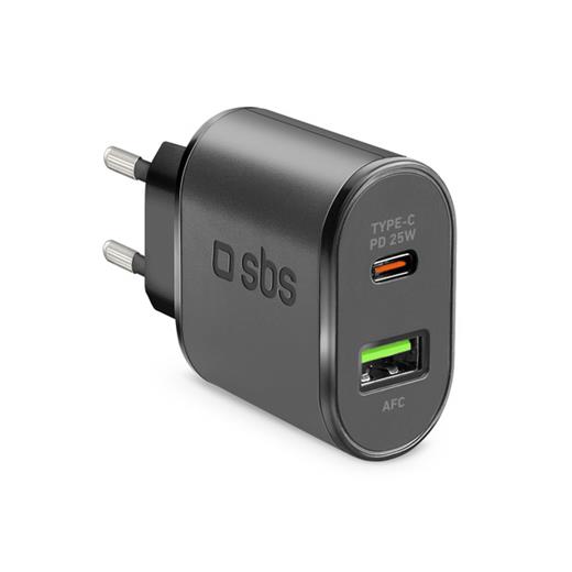 Tetrpd25W - Sbs 1Xusb-C Pd 25W, 1Xusb-A 18W Seyahat Şarj Cihazı-Siyah