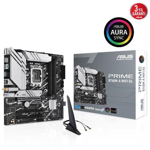 Asus Prime B760M-A Wıfı D4 1700P Vga Hdmi Dp 90Mb1Cx0-M0Eay0
